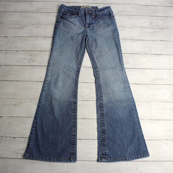 Vintage l.e.i. Denim Jeans Girl's Size 10 Embroidered Floral Flare - Picture 1 of 8